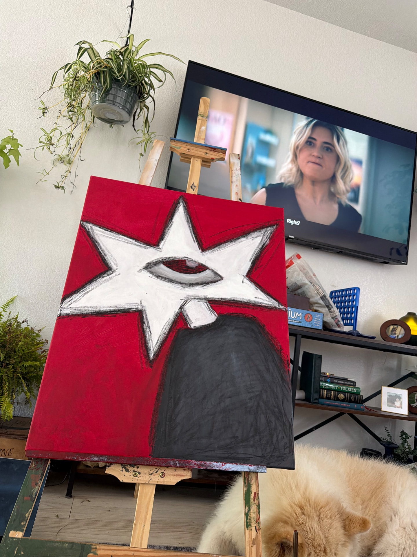 All-Seeing Star — Acrylic and charcoal on canvas